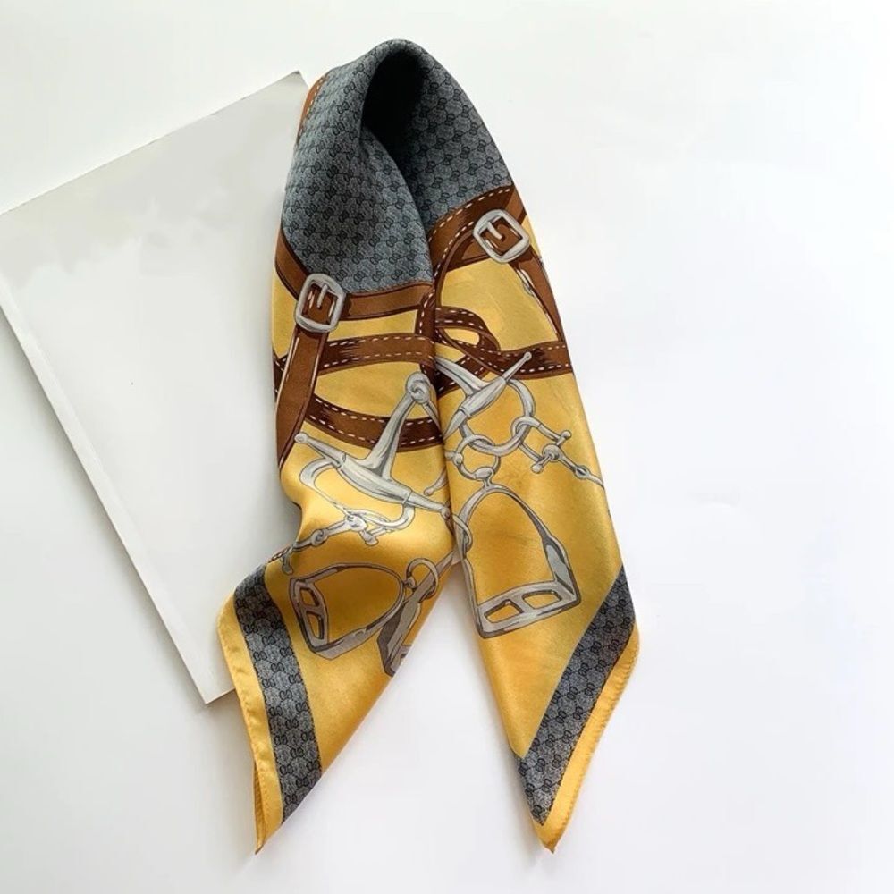 Women Silk-Emulation Elegance Square Scarf - Picture 7 of 9